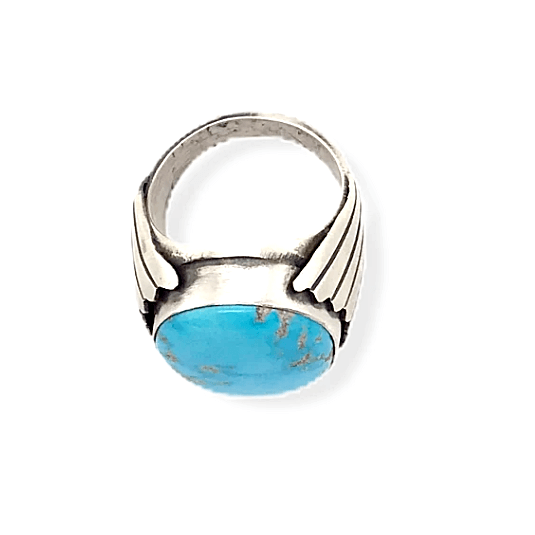 Navajo Will Denetdale Turquoise and Sterling Silver Ring
